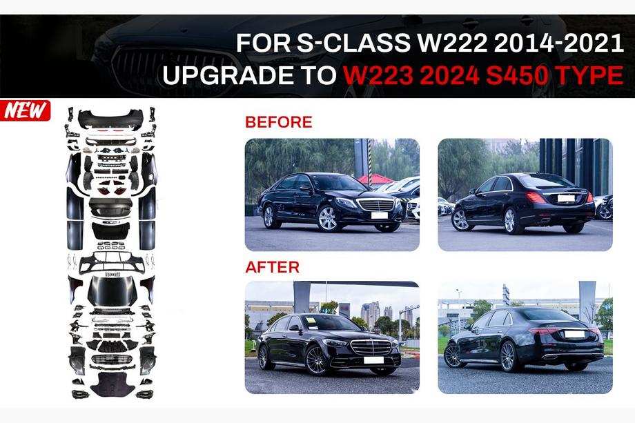 Mercedes S-Class W222 2013–2022 Restylingkit voor W223 AMG Line (met deurgrepen en inserts) Image