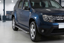 Renault Duster 2008–2017 Maydos V1 zijtreden (set 2 stuks, aluminium + RVS) foto 1