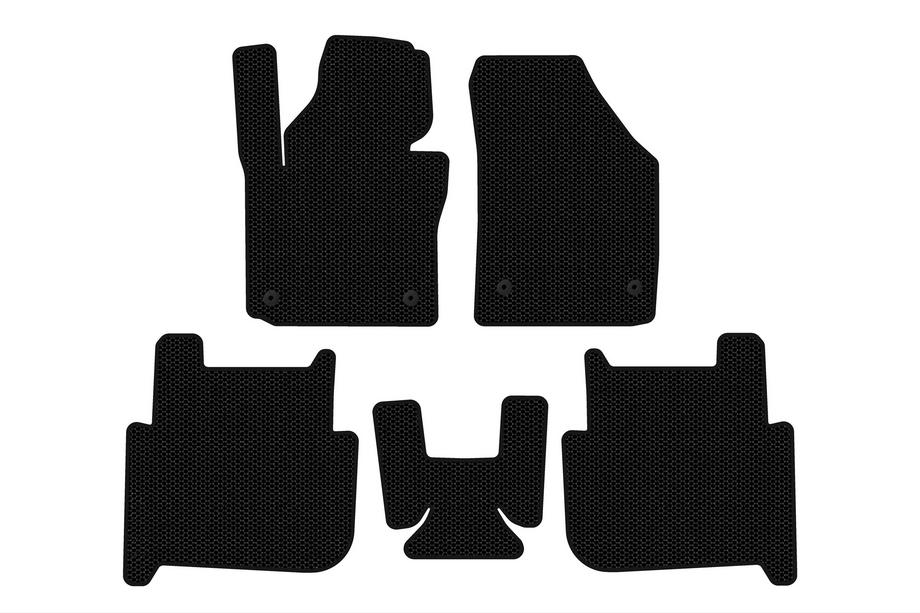 Volkswagen Touran 2003–2010 Carsuit rubber automatten (2 rijen, 2006-2010, 7-zits, zwart) Foto 1