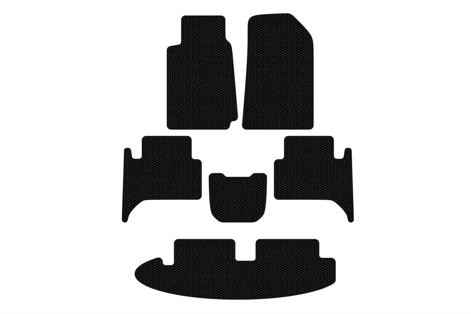 Chevrolet Trailblazer 2012–2019 Carsuit rubberen vloermatten voor interieur (3 rijen, zwart) Image