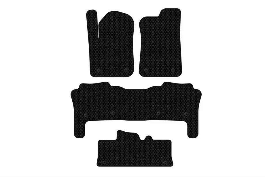 Infiniti QX56 2010–2013 Carsuit rubberen vloermatten voor interieur (3 rijen, zwart) Image