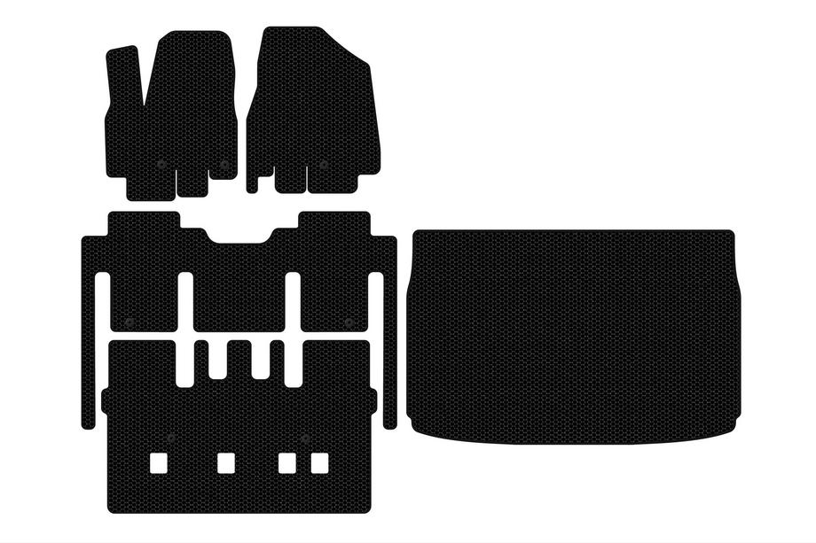 Kia Sedona 2014–2020 Carsuit rubberen automatten (complete set, 8-zits, zwart) Foto 1