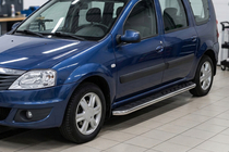 Dacia Logan MCV 2004–2014 Maydos V1 zijtreden (set 2 stuks, aluminium + RVS) foto 1