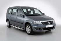 Renault Logan MCV 2005–2013 Line side steps (set van 2, aluminium) foto 1