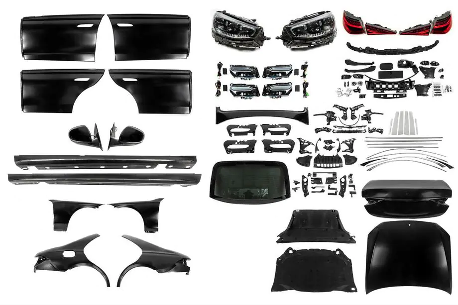 Mercedes S-class W221 2005–2013 W223 faceliftset met deurgrepen en sierlijsten (zonder bumpers) Image