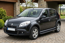 Dacia Sandero 2007–2013 Allmond Black side steps (2 st., aluminium) foto 1