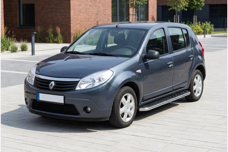Renault Sandero 2007–2013 Maydos V1 zijtreden (set 2 stuks, aluminium + RVS) Image