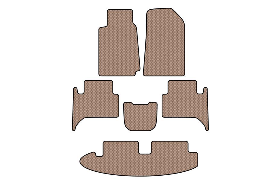 Chevrolet Trailblazer 2012–2019 Carsuit rubberen automatten voor het interieur (3 rijen, beige) Image