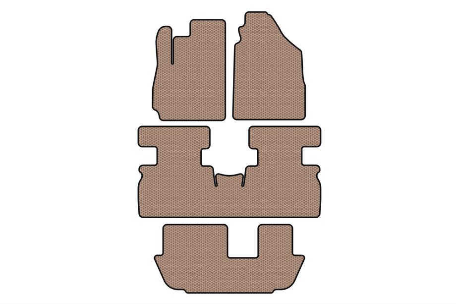 Jetour X70 2018– Carsuit rubberen automatten voor het interieur (3 rijen, beige) Image