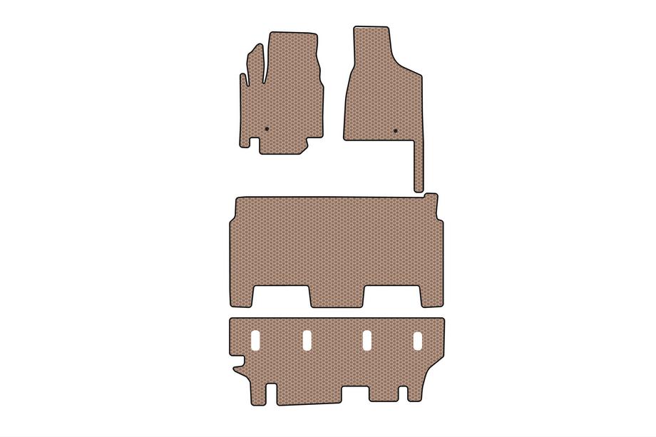 Dodge Grand Caravan V 2008–2020 Rubberen automatten Carsuit (2008-2020, 3 rijen, 8-persoons/uitvoering SXT, beige) Image