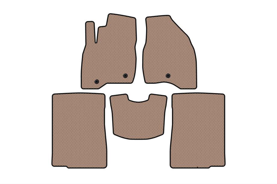 Ford Explorer 2011–2019 Rubberen automatten Carsuit (2015-2017, 2 rijen, 7-zits, beige) Foto 1