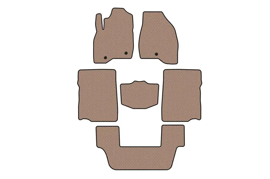 Ford Explorer 2011–2019 Rubberen automatten Carsuit (2017-2019, 3e rij, 7-zits, beige) Image