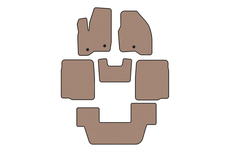 Ford Explorer 2011–2019 Carsuit rubberen automatten (3 rijen, 2011-2015, beige) Image
