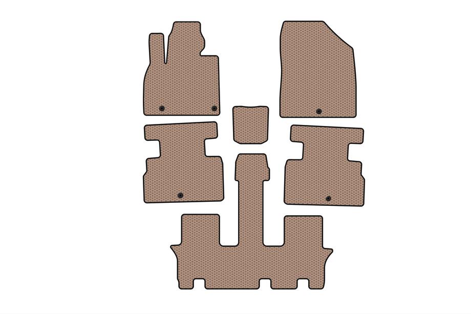 Kia Stonic 2017– Rubberen automatten Carsuit (3 rijen, 7-zits, beige) Image