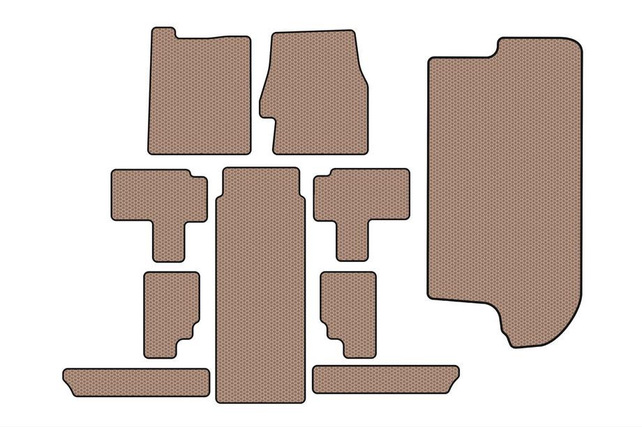 Kia Carnival 2002–2013 Rubberen automatten Carsuit (complete set interieur, beige) Image