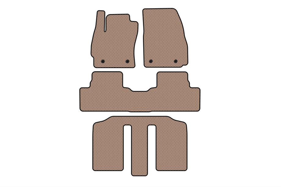Mazda 5 2010–2018 Carsuit rubberen automatten voor het interieur (3 rijen, beige) Image
