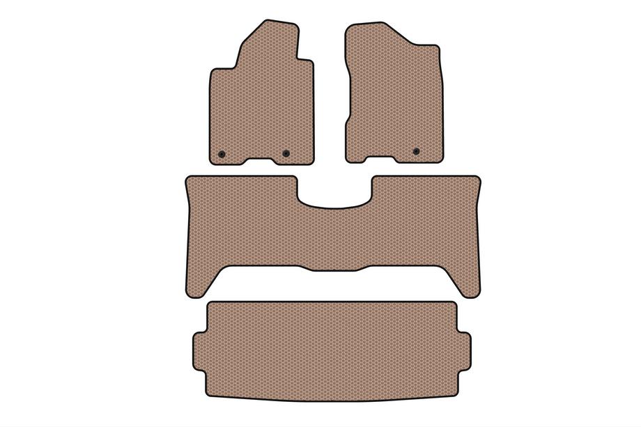 Nissan Armada 2003–2015 Carsuit rubberen automatten voor interieur (3 rijen, 2003-2008, beige) Image