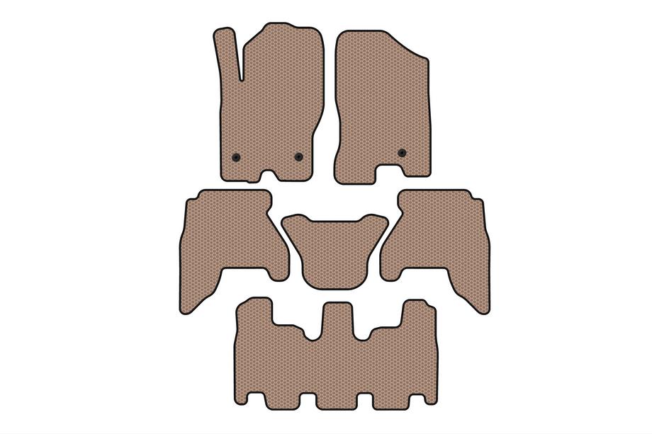 Nissan Pathfinder R51 2005–2014 Rubberen automatten Carsuit V1 (3 rijen, beige, 2010-2014) Foto 1
