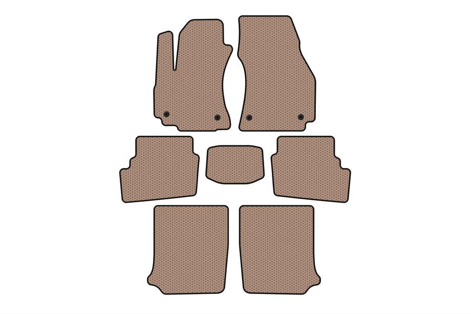Opel Zafira A 1998–2005 Carsuit rubberen automatten voor interieur (3 rijen, 2003-2005, 7-zits, beige) Image