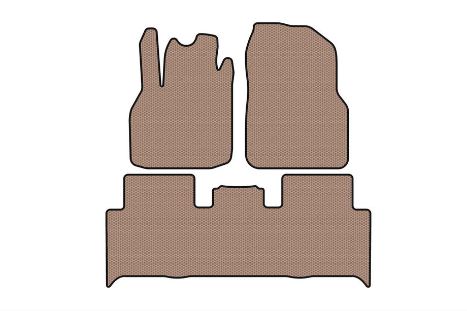 Renault Scenic/Grand 2003–2009 Rubberen automatten Carsuit (2 rijen, beige) Image