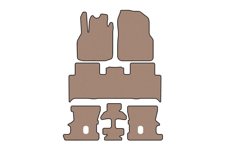 Renault Scenic/Grand 2003–2009 Carsuit rubberen automatten voor het interieur (3 rijen, beige) Image