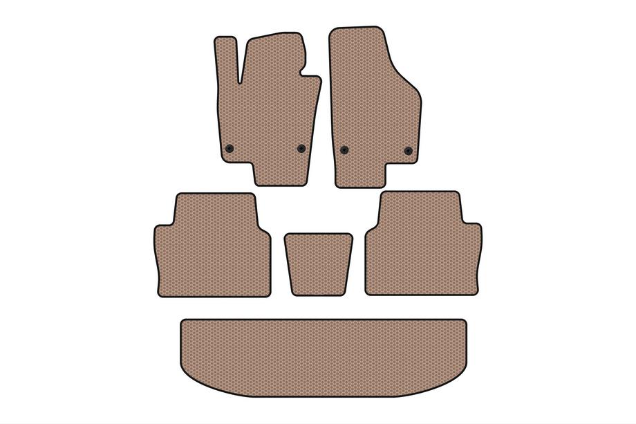 Seat Alhambra 2010– Carsuit rubberen automatten voor het interieur (3 rijen, beige) Image