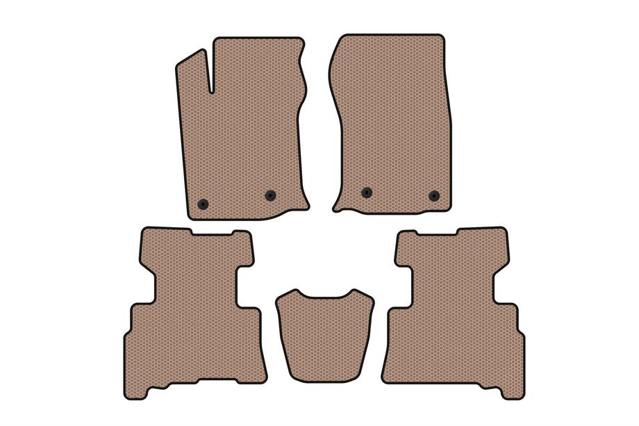 Toyota 4Runner 2009–2024 Rubberen automatten Carsuit (2 rijen, 2014-2024, 7-zits, beige) Image