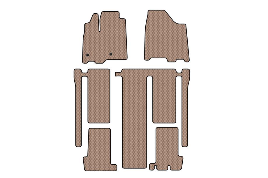 Toyota Sienna 2010–2020 Carsuit rubberen automatten voor het interieur (3 rijen, beige) Image