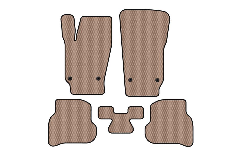 Volkswagen Polo 2010–2017 Rubberen automatten Carsuit (HB, 3/5-deurs, beige) Foto 1
