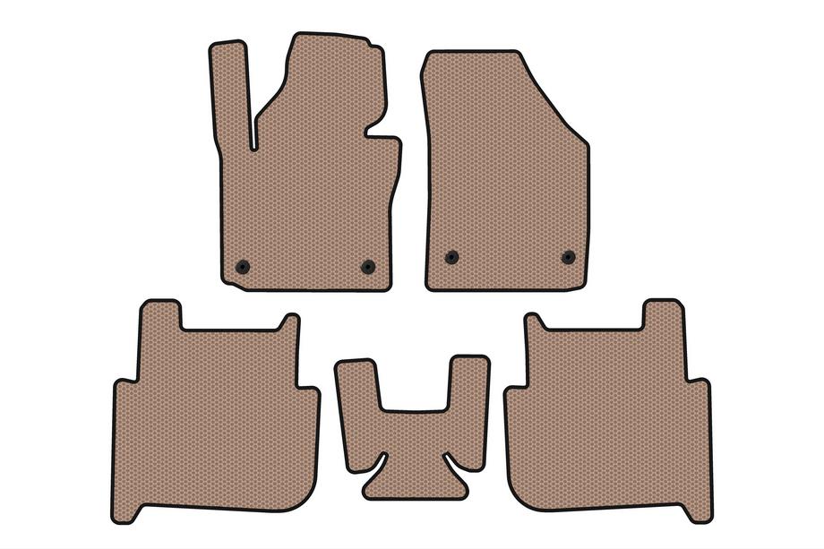 Volkswagen Touran 2003–2010 Rubberen automatten Carsuit (2 rijen, 2006-2010, 7-persoons, beige) Image