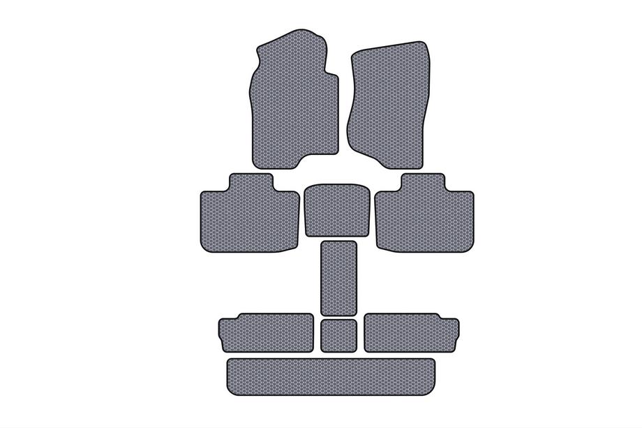 Cadillac Escalade 2007–2014 Rubberen automatten Carsuit (3 rijen, grijs) Image
