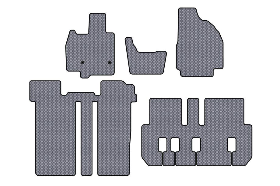 Toyota Previa 2006–2019 Carsuit rubberen automatten voor interieur (3 rijen, 6-zits, grijs) Foto 1