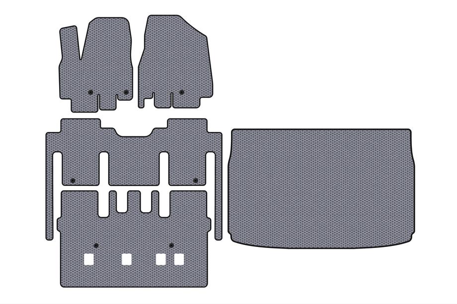 Kia Sedona 2014–2020 Carsuit rubberen automatten (complete interieurset, 8-zits, grijs) Image