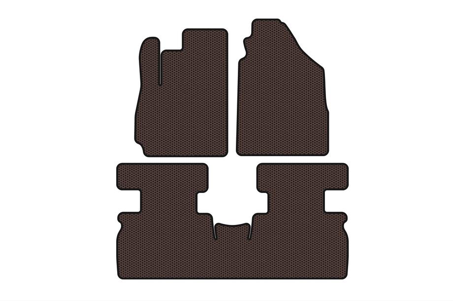 Jetour X70 2018– Carsuit rubber automatten voor het interieur (2 rijen, bruin) Foto 1