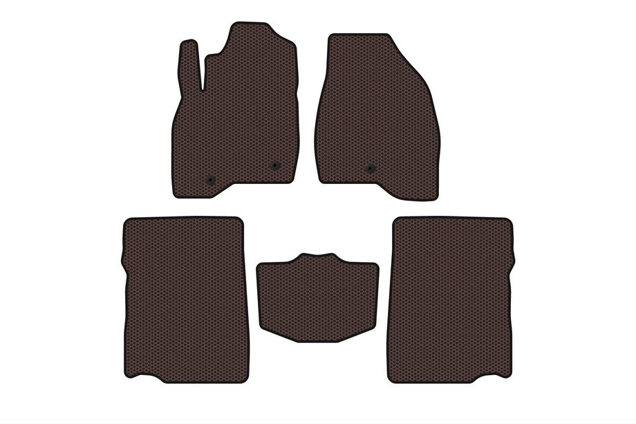Ford Explorer 2011–2019 Rubberen matten Carsuit (2017-2019, 2e rij, 7-persoons, bruin) Image