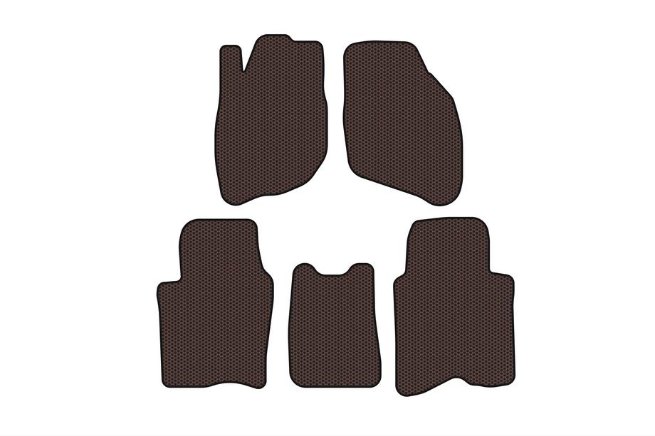 Honda City 2002–2008 Rubberen automatten Carsuit (SD, bruin) Foto 1