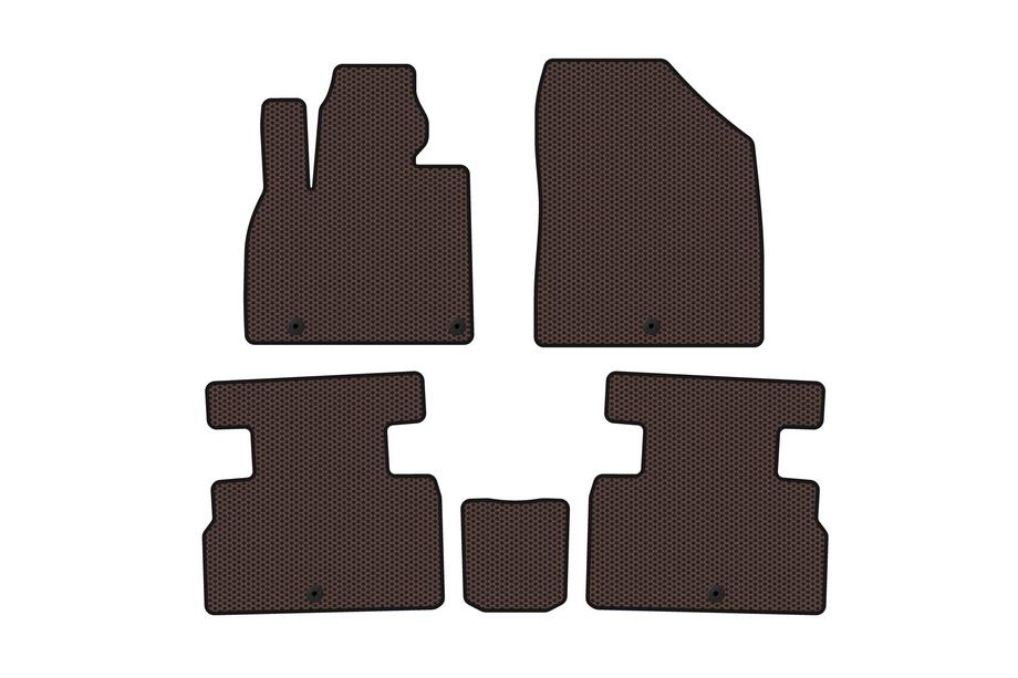 Kia Stonic 2017– Carsuit rubberen automatten (2 rijen, 7-zits, bruin) Image