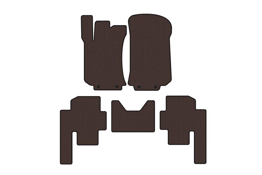 Mercedes R-klasse W251 2005–2017 Carsuit rubber automatten voor het interieur (2 rijen, bruin) Image