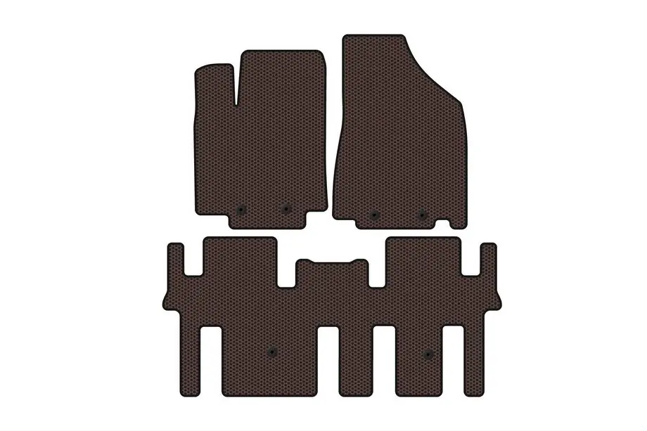 Nissan Pathfinder R52 2012–2021 Carsuit rubber automatten voor het interieur (2 rijen, bruin) Image