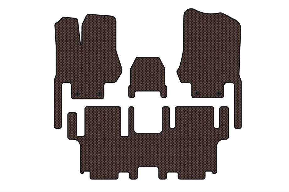Nissan Quest 2011–2017 Carsuit rubberen automatten (2 rijen, 7-zits, bruin) Foto 1