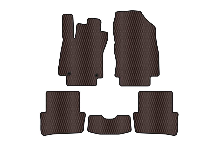 Renault Clio IV 2012–2019 Rubberen automatten Carsuit (2012-2016, HB, 5-deurs, bruin) Image