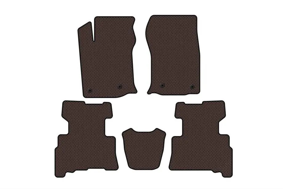 Toyota 4Runner 2009–2024 Carsuit rubberen automatten (2 rijen, 2014-2024, 7-zits, bruin) Image