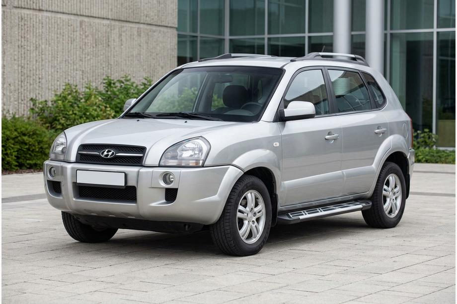 Hyundai Tucson JM 2004– Sunrise side steps (set van 2, aluminium) Image