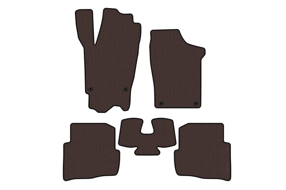 Volkswagen Fox 2003–2021 Rubberen automatten Carsuit (HB, 3-deurs, bruin) Image