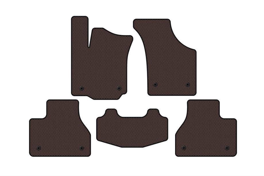 Volkswagen Phaeton 2002–2016 Rubberen automatten Carsuit (SD, korte wielbasis, bruin) Image