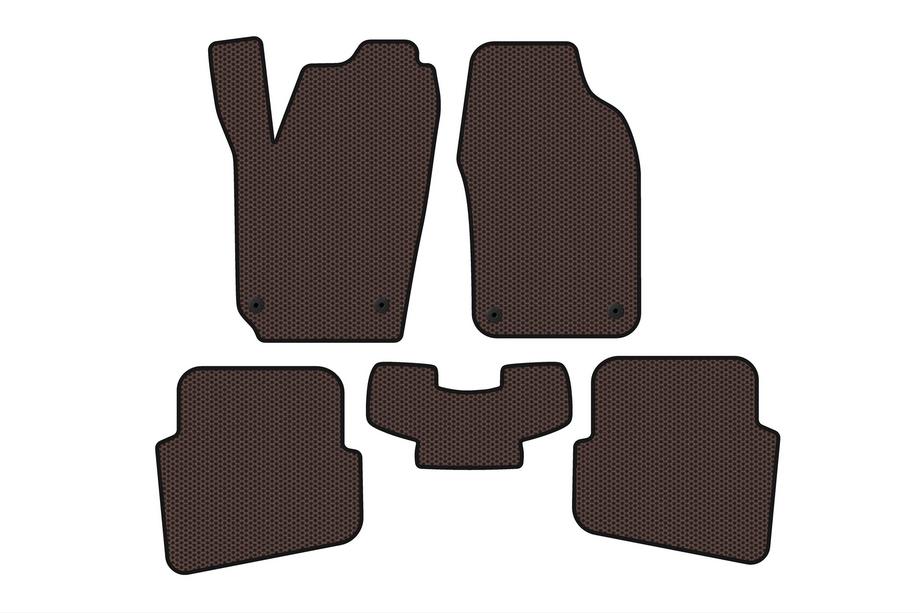 Volkswagen Polo 2001–2009 Rubberen automatten Carsuit (HB, 3/5-deurs, bruin) Image