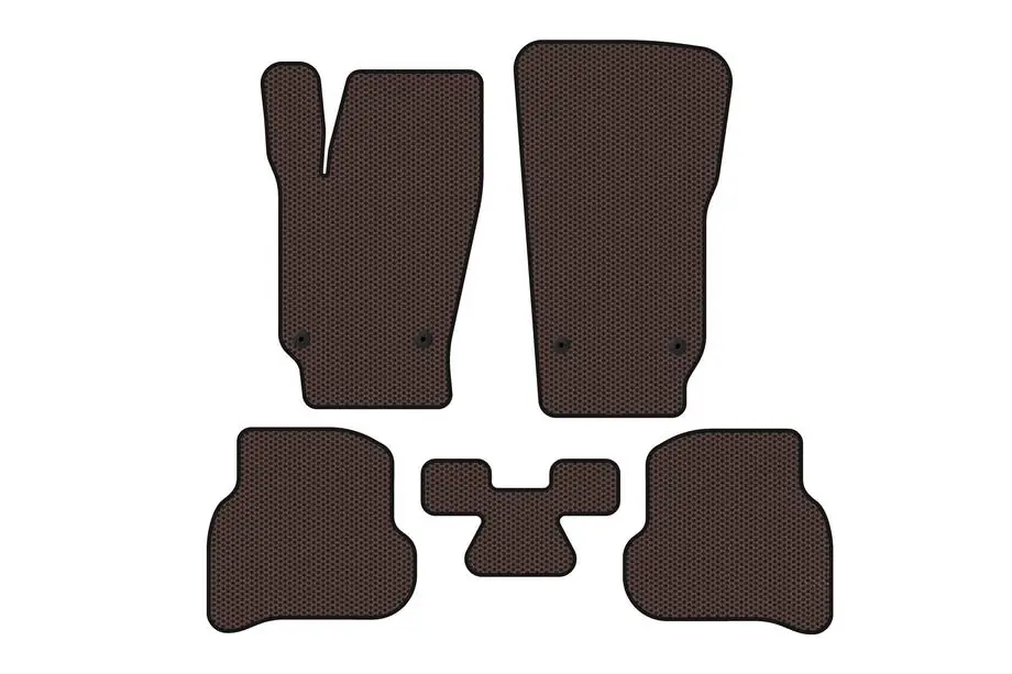 Volkswagen Polo 2010–2017 Rubberen automatten Carsuit (HB, 3/5-deurs, bruin) Image