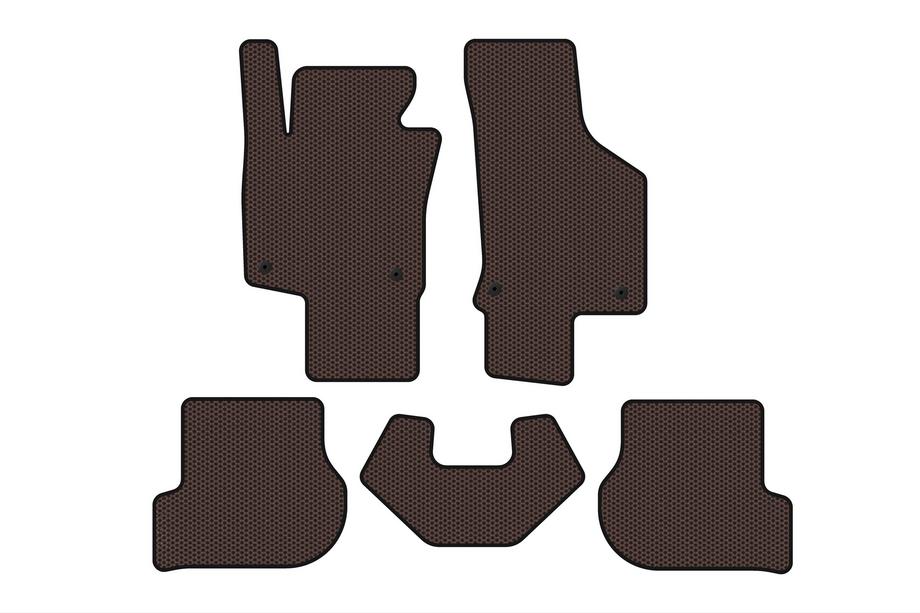 Volkswagen Scirocco 2008–2017 Rubberen automatten Carsuit (HB, 3-deurs, bruin) Image