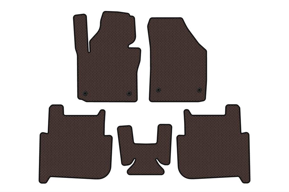 Volkswagen Touran 2003–2010 Rubbermatten Carsuit (2 rijen, 2006-2010, 7-zits, bruin) Image
