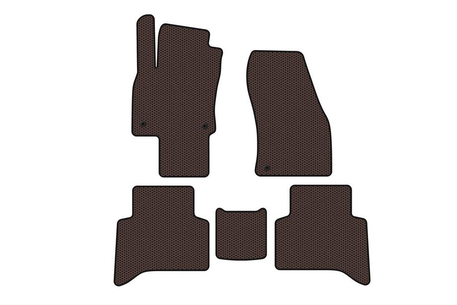 Volkswagen Touran 2015– Rubberen automatten Carsuit (5-zits, bruin) Image